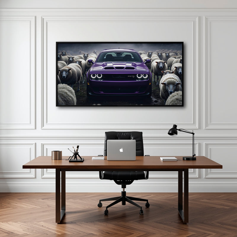 Dodge Challenger Hellcat Black Sheep Wall Art