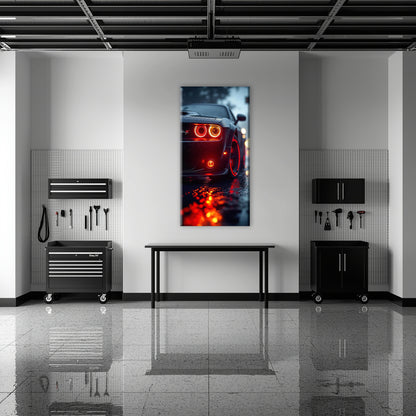 Dodge Challenger R/T Red Rain Wall Art