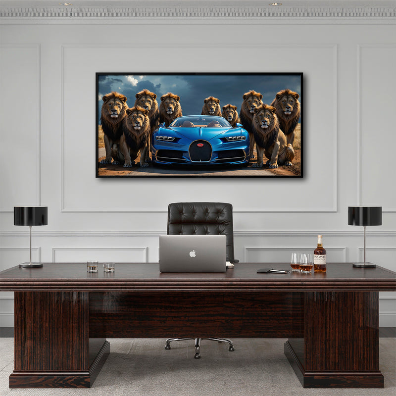 Bugatti Chiron Lion Guard Wall Art