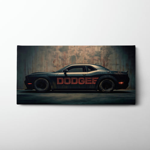 Black Dodge Challenger Shadowline Wall Art