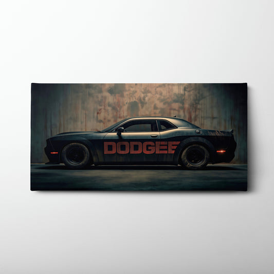 Black Dodge Challenger Shadowline Wall Art