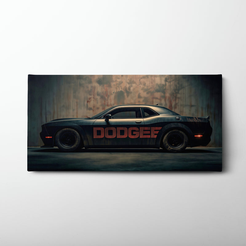 Black Dodge Challenger Shadowline Wall Art