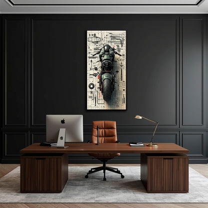 Motorcycle Blueprint Lab Wall Art