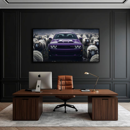 Dodge Challenger Hellcat Black Sheep Wall Art