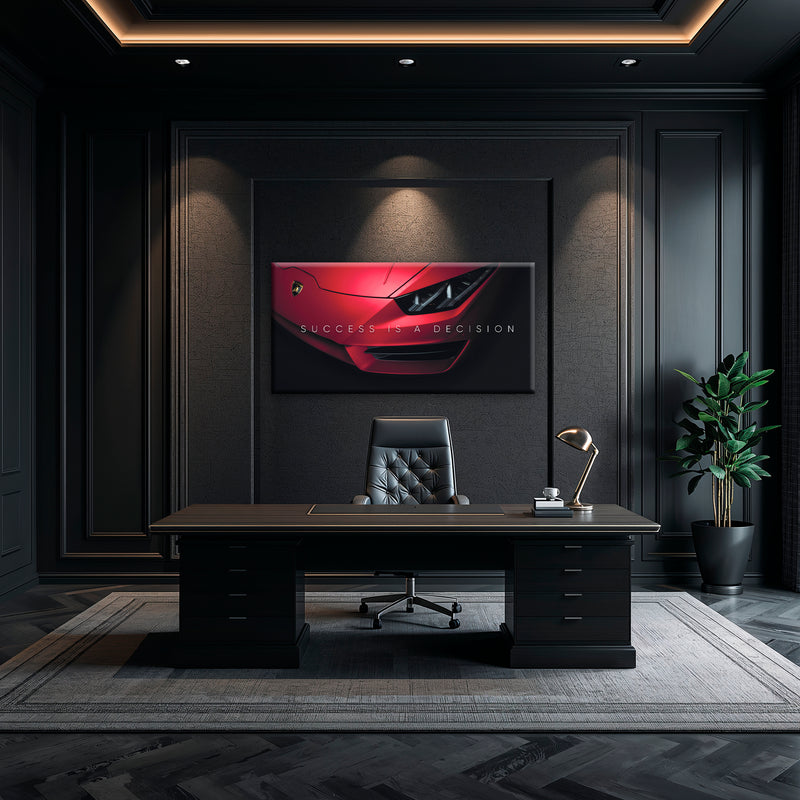 Red Lamborghini Wall Art Success Canvas Print