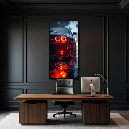 Dodge Challenger R/T Red Rain Wall Art