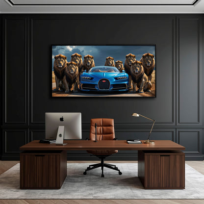 Bugatti Chiron Lion Guard Wall Art