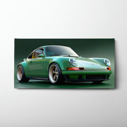 Green Porsche 911 Emerald Outlaw Wall Art