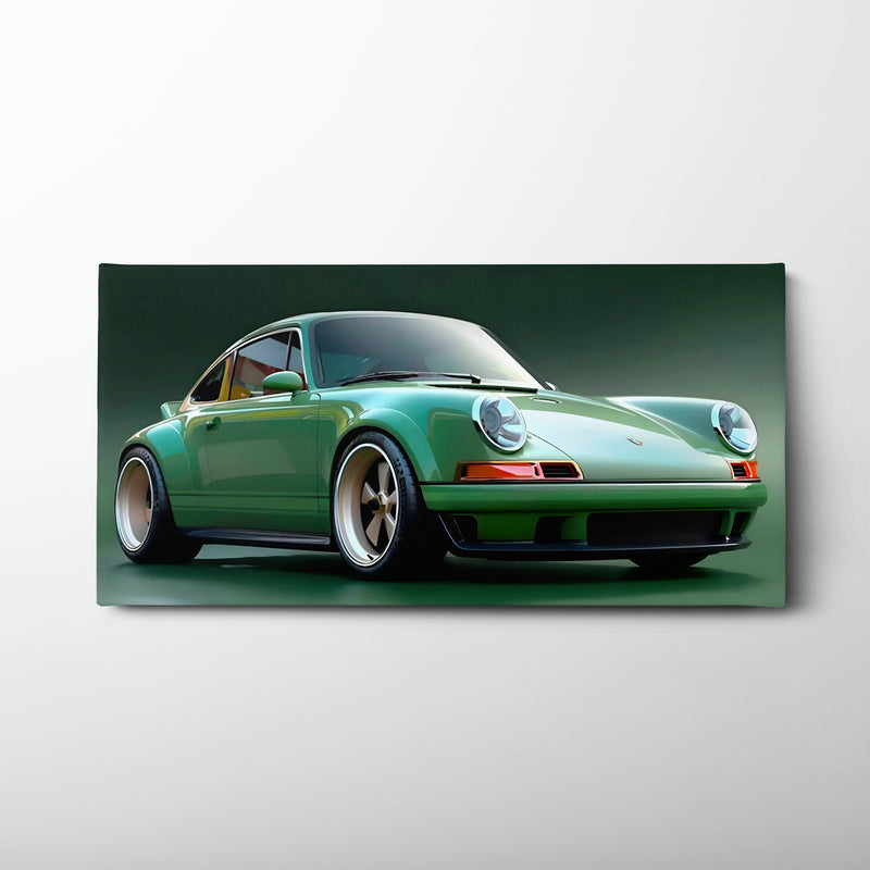 Green Porsche 911 Emerald Outlaw Wall Art