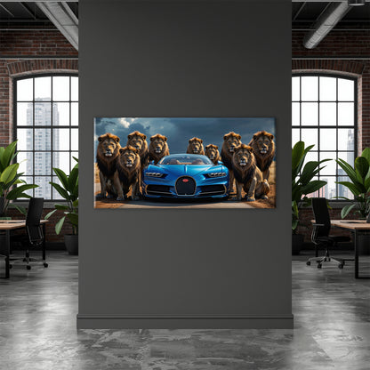 Bugatti Chiron Lion Guard Wall Art