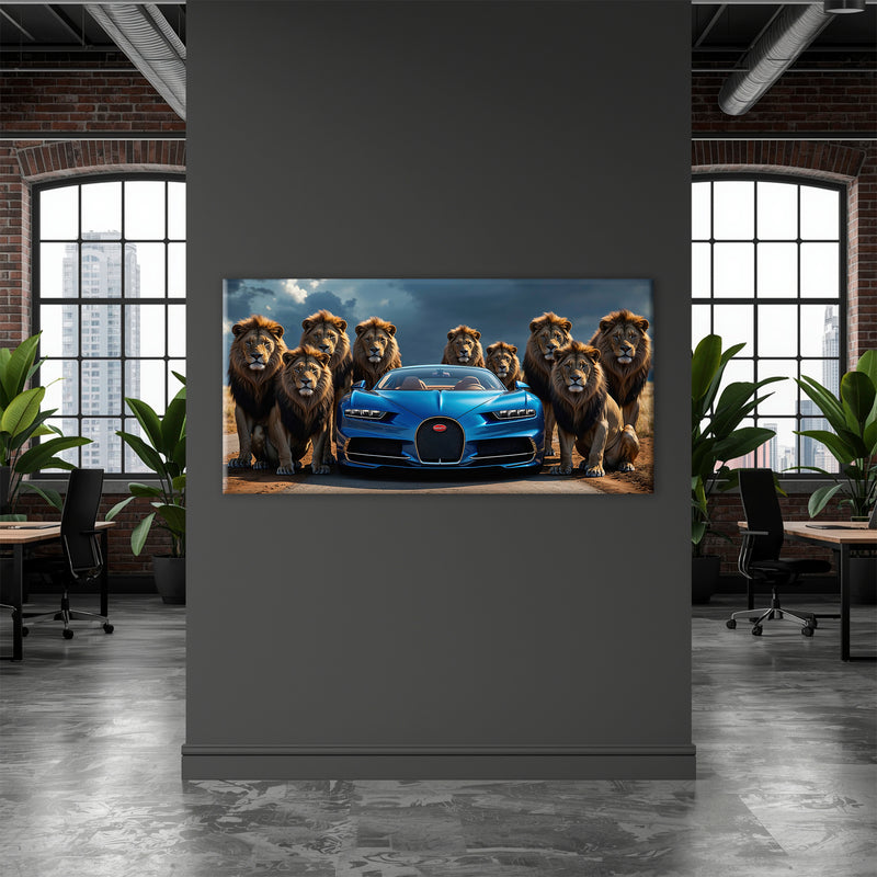Bugatti Chiron Lion Guard Wall Art