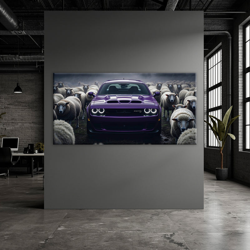 Dodge Challenger Hellcat Black Sheep Wall Art