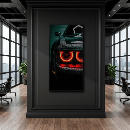 Dodge Challenger Red Halo Wall Art