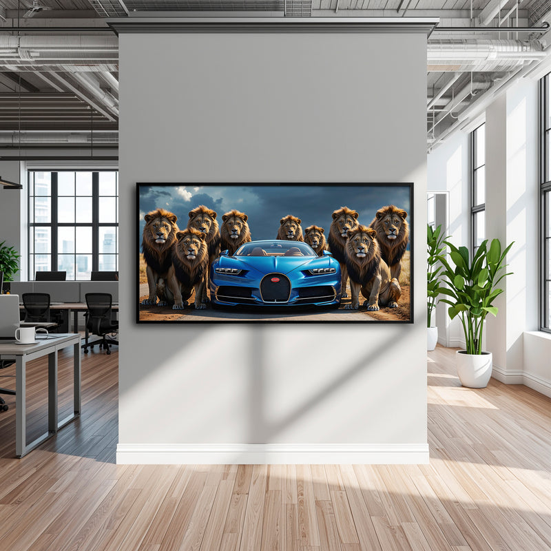 Bugatti Chiron Lion Guard Wall Art