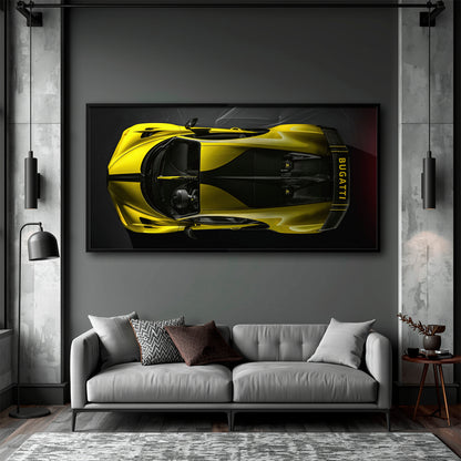 Yellow Bugatti Golden Velocity Wall Art