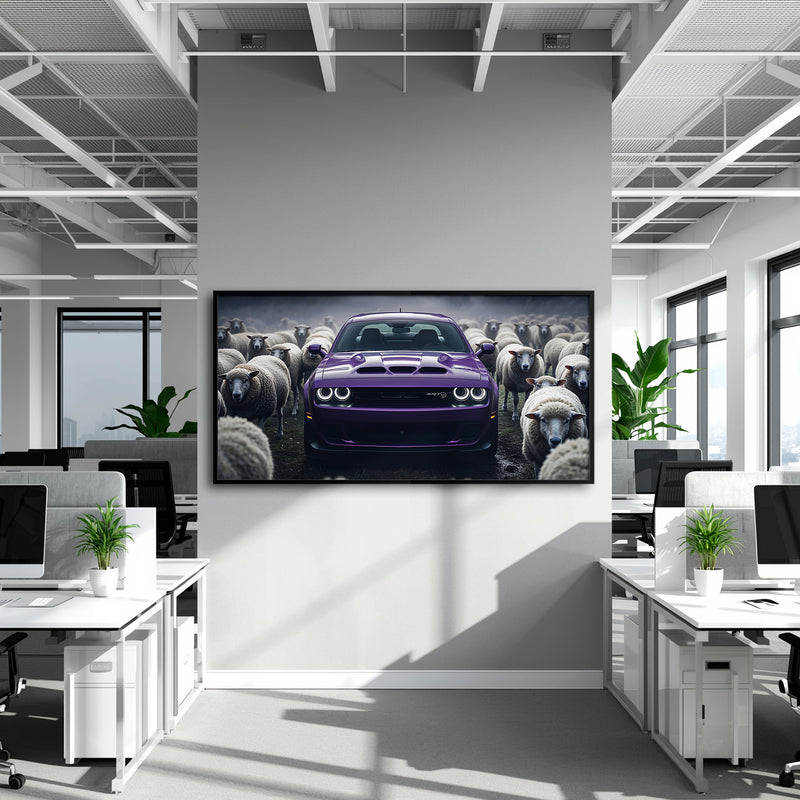 Dodge Challenger Hellcat Black Sheep Wall Art