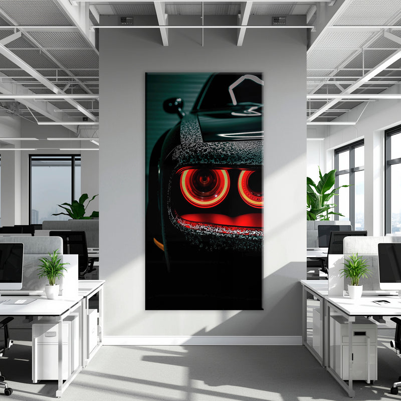 Dodge Challenger Red Halo Wall Art
