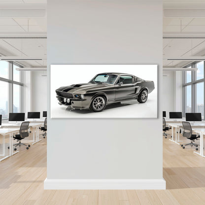 Classic Shelby Mustang 1968 Silver Ghost Wall Art