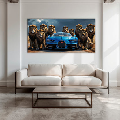 Bugatti Chiron Lion Guard Wall Art
