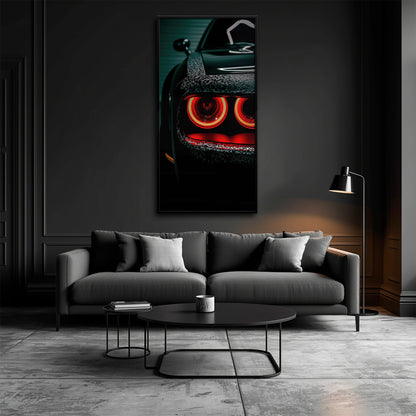 Dodge Challenger Red Halo Wall Art