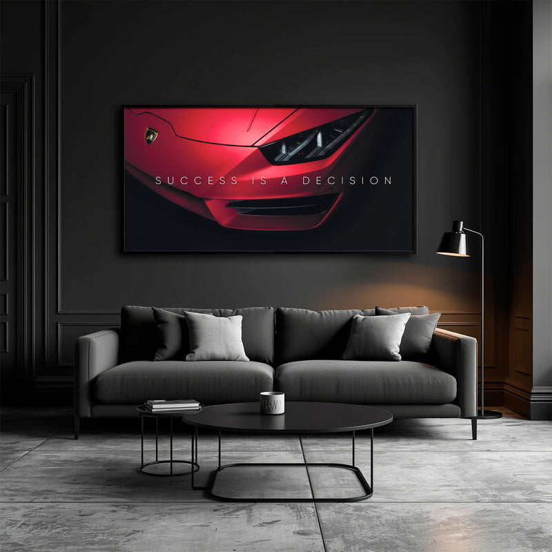 Red Lamborghini Wall Art Success Canvas Print