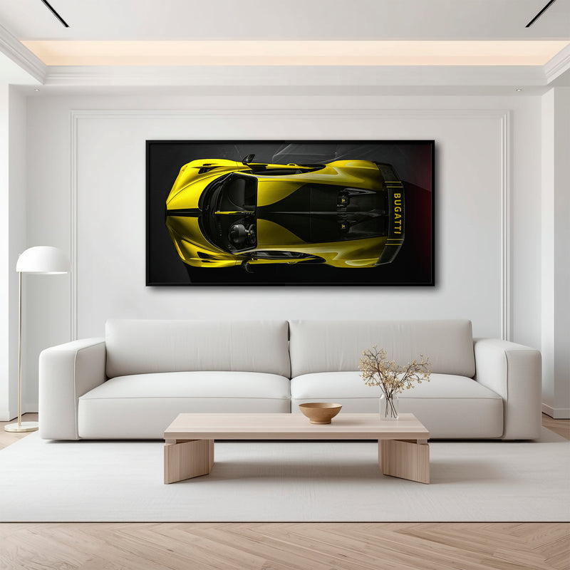 Yellow Bugatti Golden Velocity Wall Art