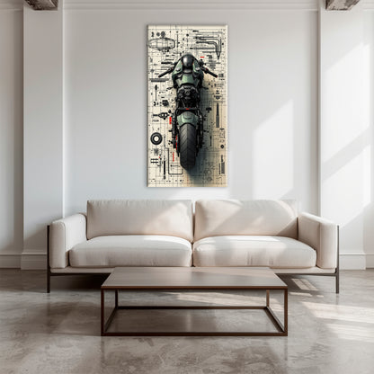 Motorcycle Blueprint Lab Wall Art