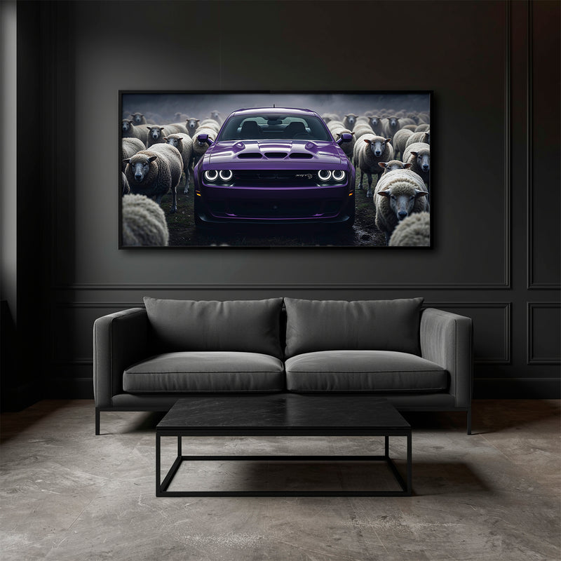 Dodge Challenger Hellcat Black Sheep Wall Art