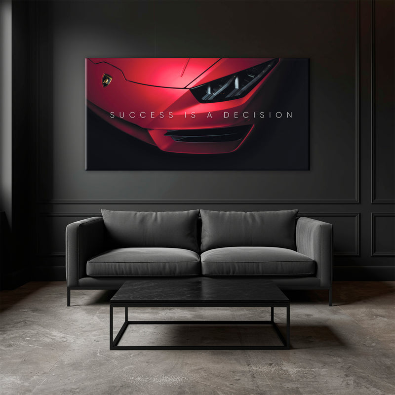 Red Lamborghini Wall Art Success Canvas Print