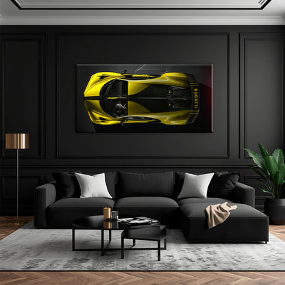 Yellow Bugatti Golden Velocity Wall Art