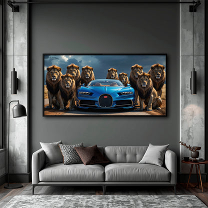 Bugatti Chiron Lion Guard Wall Art