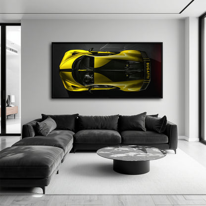 Yellow Bugatti Golden Velocity Wall Art