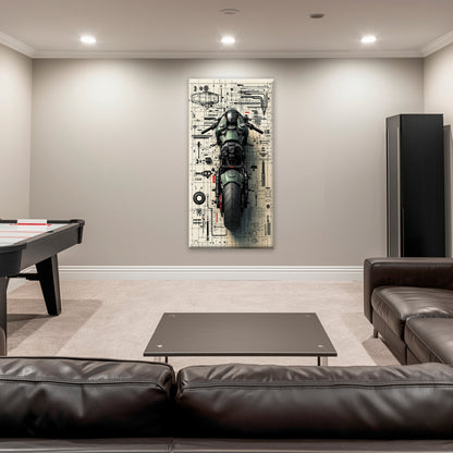 Motorcycle Blueprint Lab Wall Art