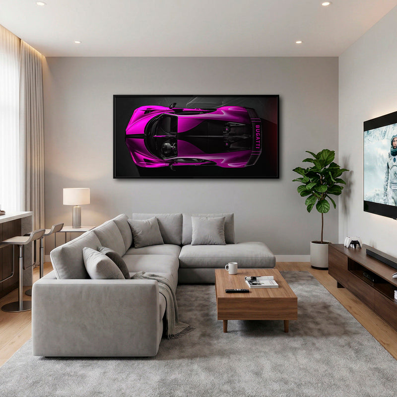Pink Bugatti Magenta Strike Wall Art