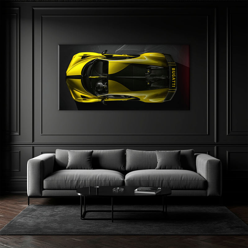 Yellow Bugatti Golden Velocity Wall Art