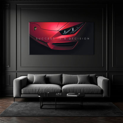 Red Lamborghini Wall Art Success Canvas Print