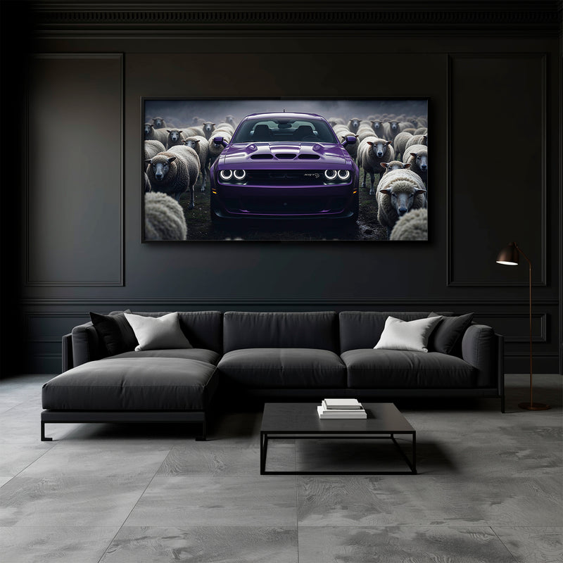 Dodge Challenger Hellcat Black Sheep Wall Art