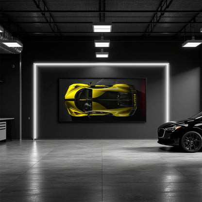 Yellow Bugatti Golden Velocity Wall Art