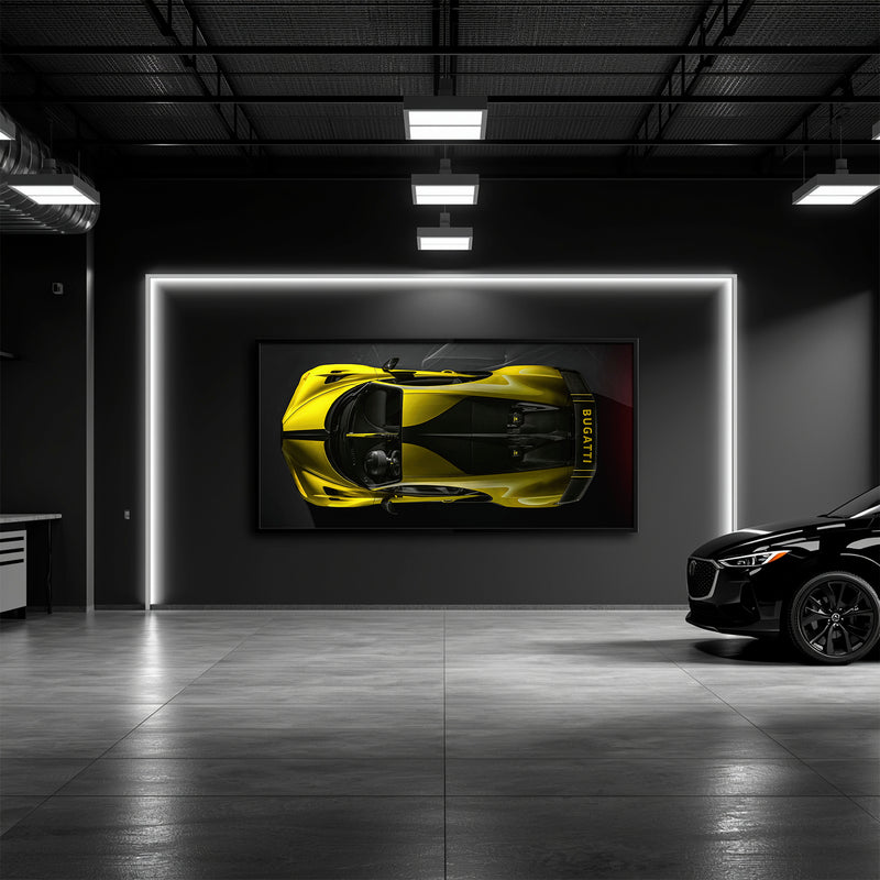 Yellow Bugatti Golden Velocity Wall Art