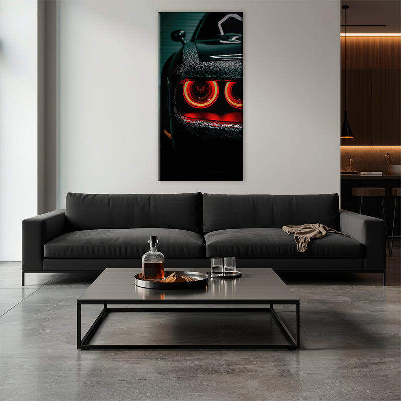 Dodge Challenger Red Halo Wall Art