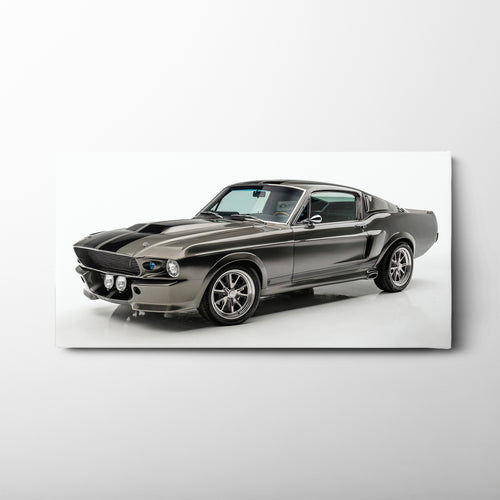 Classic Shelby Mustang 1968 Silver Ghost Wall Art