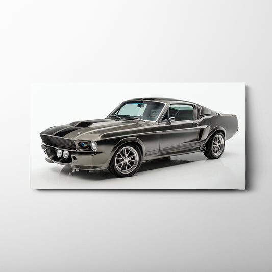 Classic Shelby Mustang 1968 Silver Ghost Wall Art