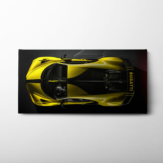 Yellow Bugatti Golden Velocity Wall Art