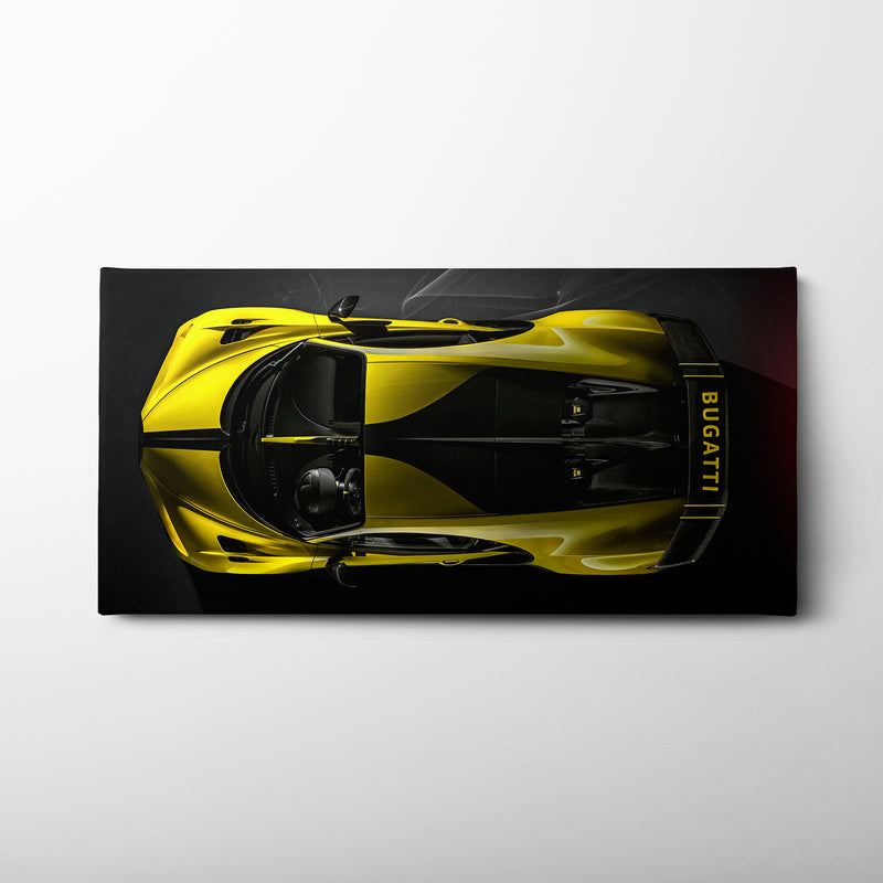Yellow Bugatti Golden Velocity Wall Art