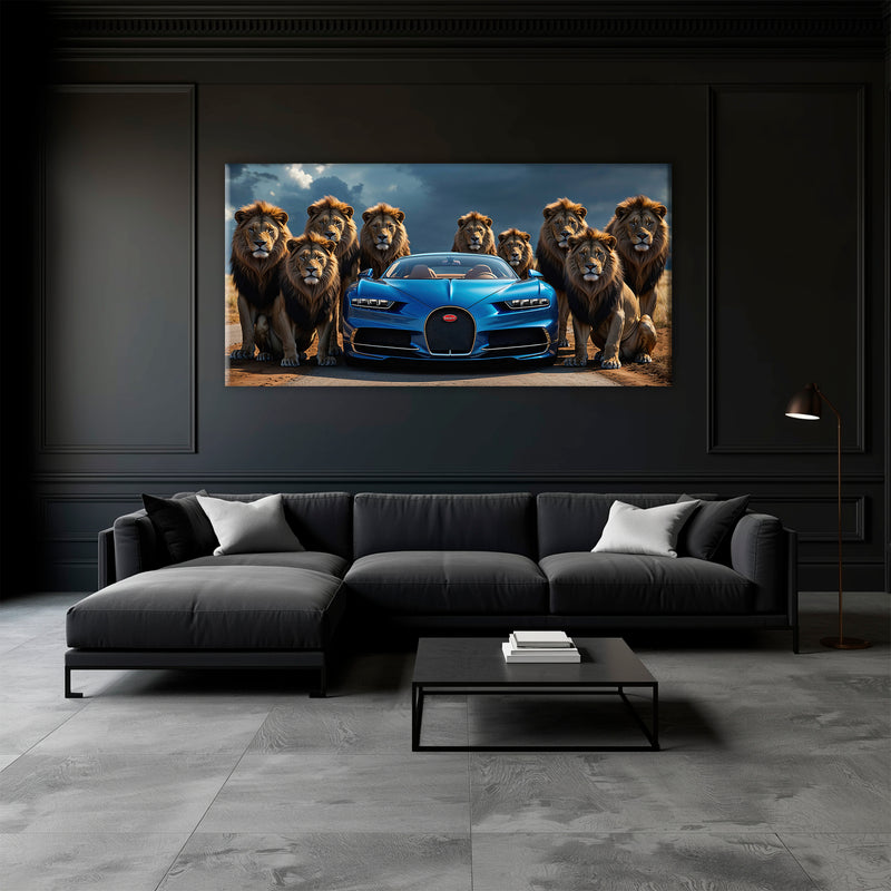 Bugatti Chiron Lion Guard Wall Art
