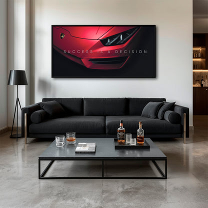Red Lamborghini Wall Art Success Canvas Print