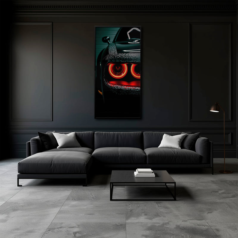 Dodge Challenger Red Halo Wall Art