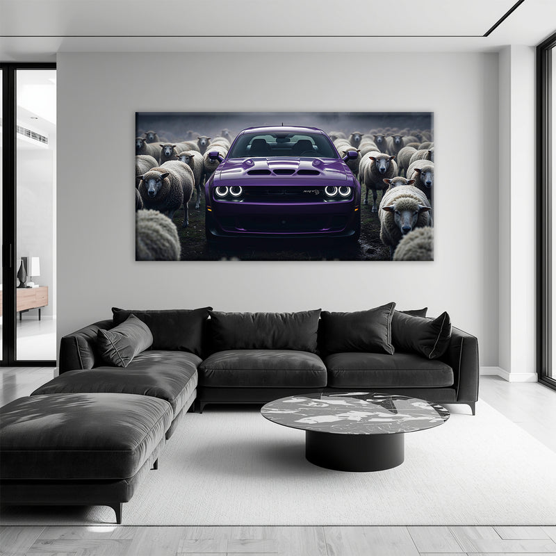 Dodge Challenger Hellcat Black Sheep Wall Art