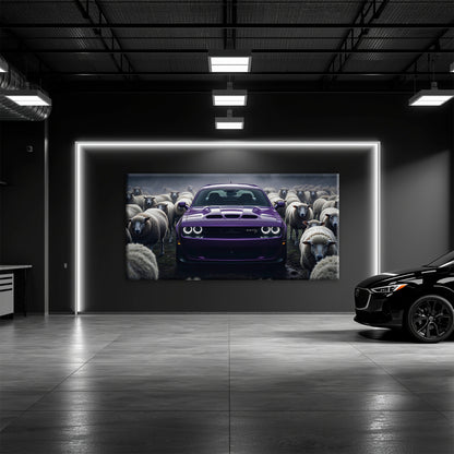 Dodge Challenger Hellcat Black Sheep Wall Art
