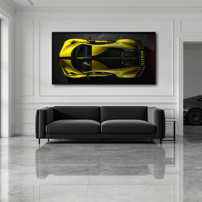 Yellow Bugatti Golden Velocity Wall Art